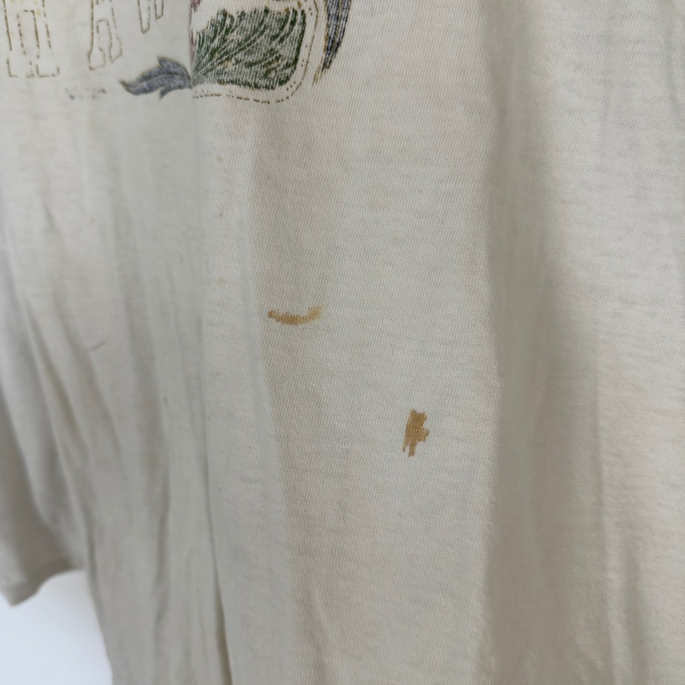 Mens Fruit of the Loom Waikiki Beach Hawaii Graphic T-Shirt XL White Vintage - Picture 5 of 6